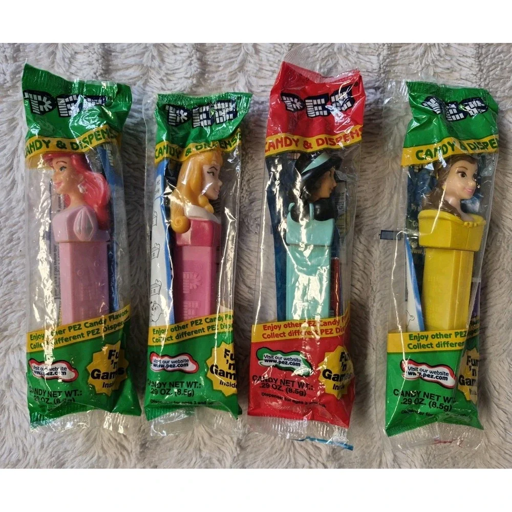 Vintage Lot Of 4 90s Disney Princess PEZ Dispenser Jasmine Belle Aurora Ariel